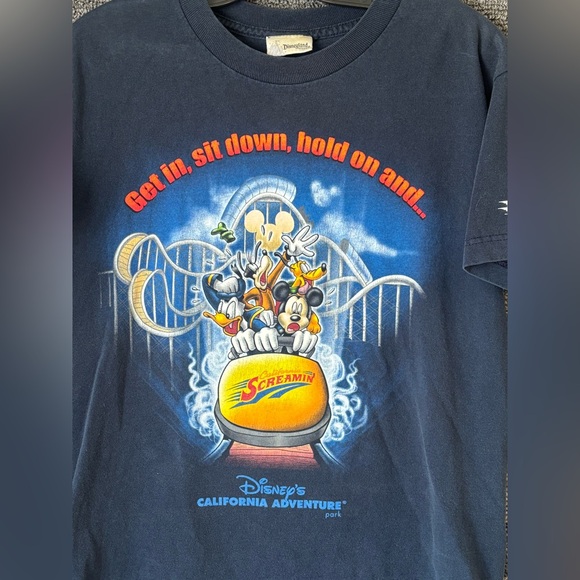 Vintage Y2K Disneyland California Screamin’ Roller Coaster Ride T-Shirt Large - Picture 2 of 7
